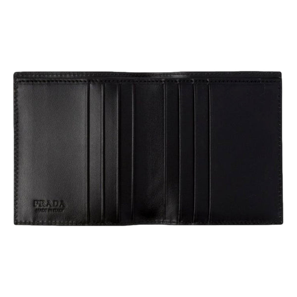 Prada Spazzolato Foldover Card Wallet Metallic Silver Embossed Leather in Metallic Silver, authentic new wallet, image 4