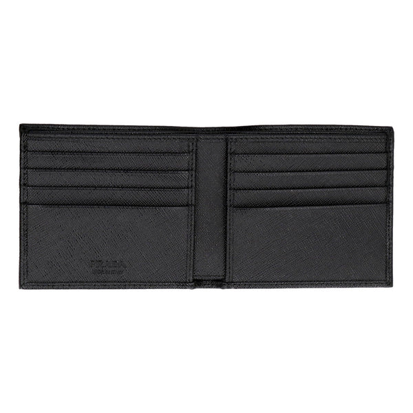 Prada Tessuto Nylon Black Saffiano Trim Bifold Wallet Triangle Logo in Black, authentic new wallet, image 2