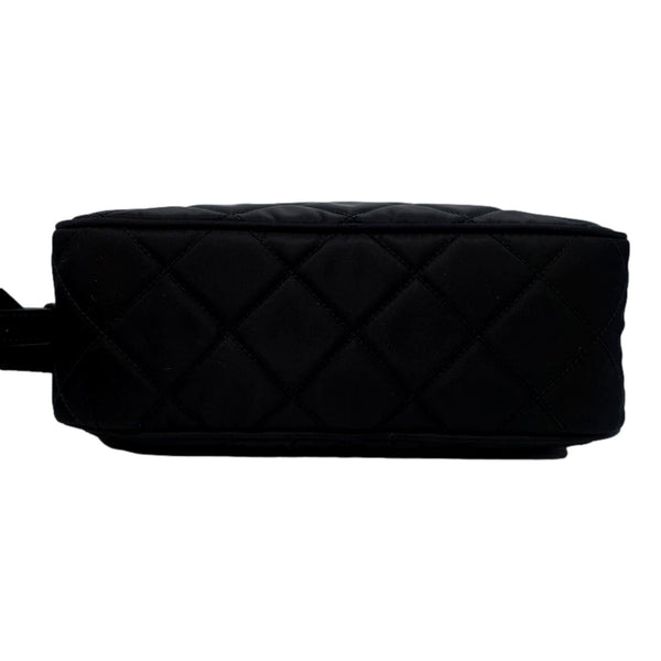 Prada Tessuto Black Quilted Nylon Triangle Logo Camera Crossbody Bag in Black, authentic new handbag, image 8