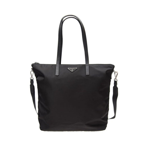 Prada Tessuto Nylon Black Convertible Shopping Tote in Black, authentic new handbag, image 1