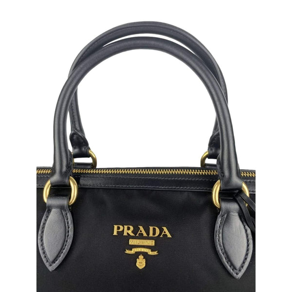 Prada Tessuto Nylon Black Leather Clochette Crossbody Tote Bag in Black, authentic new handbag, image 9