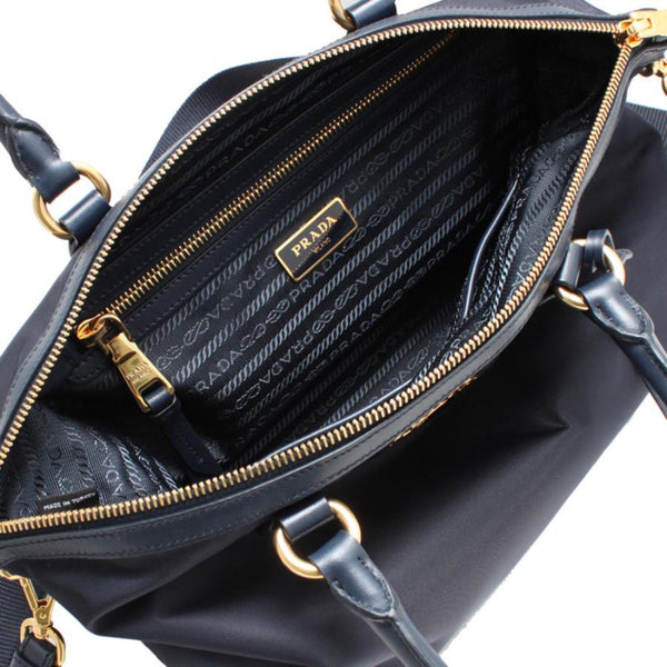 Prada Tessuto Nylon Black Leather Clochette Crossbody Tote Bag in Black, authentic new handbag, image 6