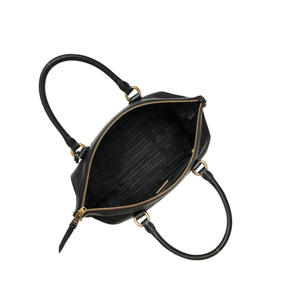 Prada Tessuto Nylon Black Leather Clochette Crossbody Tote Bag in Black, authentic new handbag, image 7