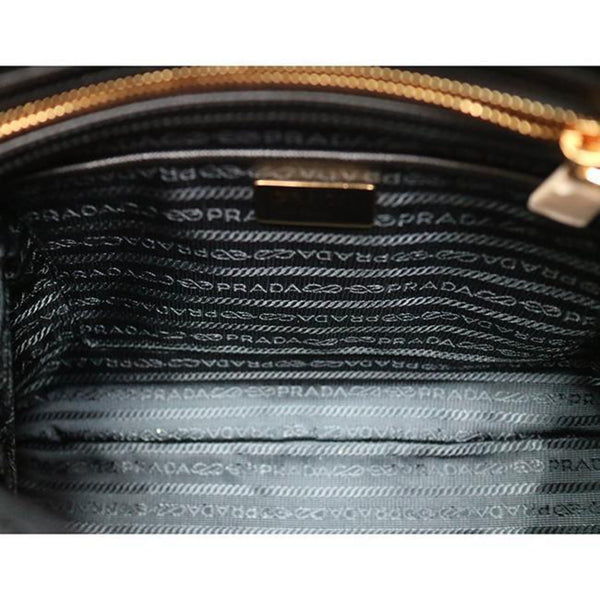 Prada Tessuto Nylon Saffiano Leather Black Satchel Bag in Black, authentic new handbag, image 9
