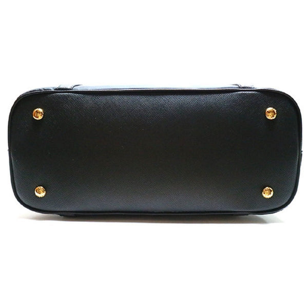 Prada Tessuto Nylon Saffiano Leather Black Satchel Bag in Black, authentic new handbag, image 7