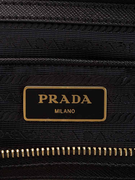 Prada Tessuto Nylon Saffiano Leather Black Top Zip Tote Bag in Black, authentic new handbag, image 6