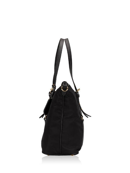 Prada Tessuto Nylon Saffiano Leather Black Top Zip Tote Bag in Black, authentic new handbag, image 5