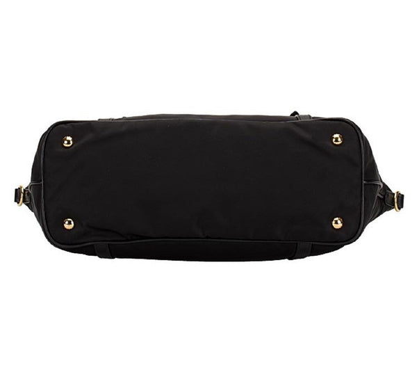Prada Tessuto Nylon Saffiano Leather Black Top Zip Tote Bag in Black, authentic new handbag, image 4