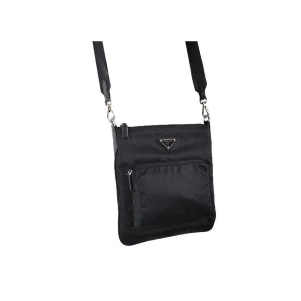 Prada Re-Nylon Tessuto Messenger Crossbody Bag Black in Black, authentic new handbag, image 4