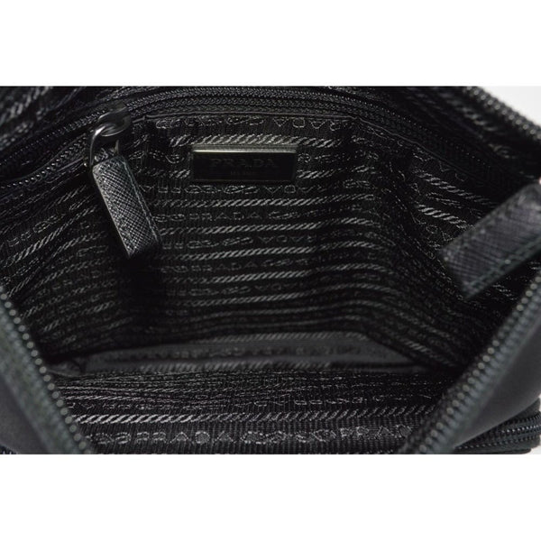 Prada Re-Nylon Tessuto Messenger Crossbody Bag Black in Black, authentic new handbag, image 7