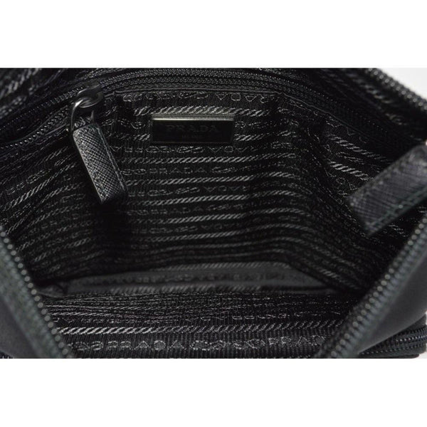 Prada Tessuto Saffiano Black Messenger Bag Cross Body in Black, authentic new handbag, image 9