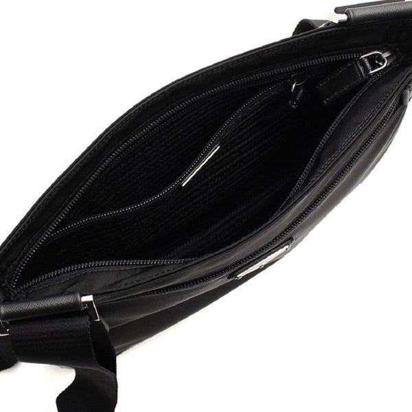 Prada Tessuto Saffiano Black Messenger Bag Cross Body in Black, authentic new handbag, image 8