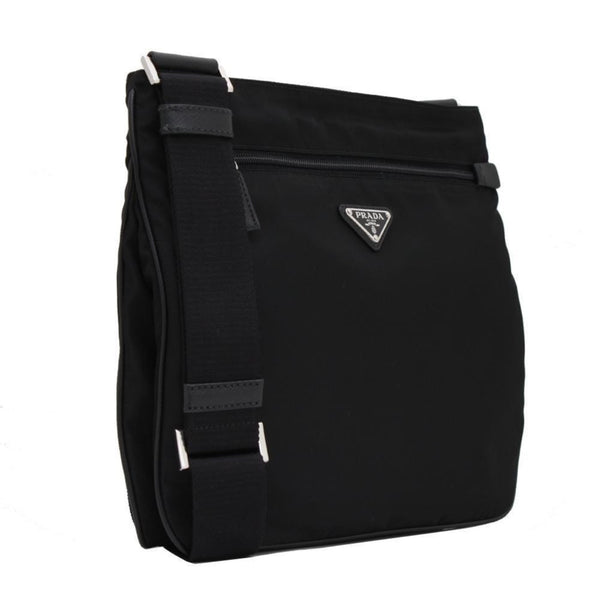 Prada Tessuto Saffiano Black Messenger Bag Cross Body in Black, authentic new handbag, image 4