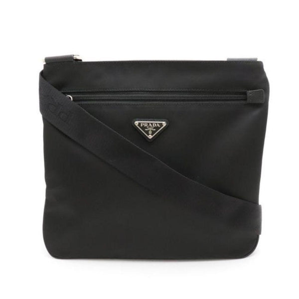 Prada Tessuto Saffiano Black Messenger Bag Cross Body in Black, authentic new handbag, image 1