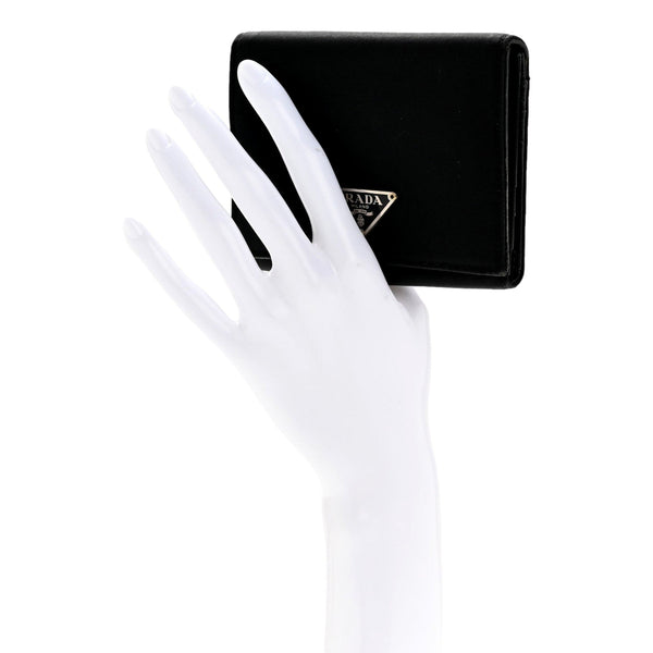 Prada Tessuto Nylon Tri-Fold Compact Wallet Black in Black, authentic new wallet, image 5