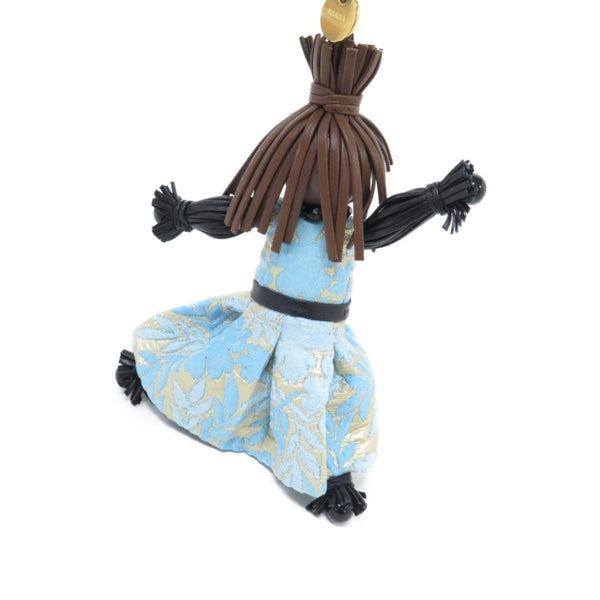 Prada Trick Pelle Azzurro Blue Dress Jasmine Doll Keyring Key Charm in Azzurro Blue, authentic new keychain, image 2