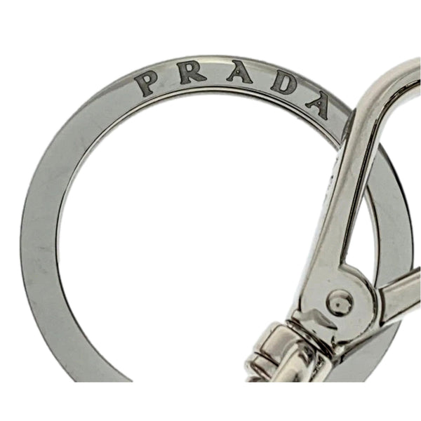 Prada Pradamalia Trick Robot Disco Leather Metal Charm in Silver, authentic new keychain, image 4