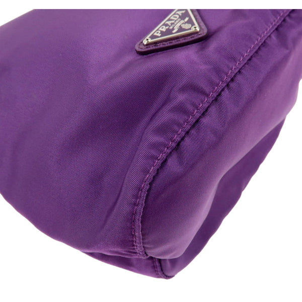 Prada UVA Purple Tessuto Nylon Triangle Logo Drawstring Bucket Bag in UVA Purple, authentic new handbag, image 6