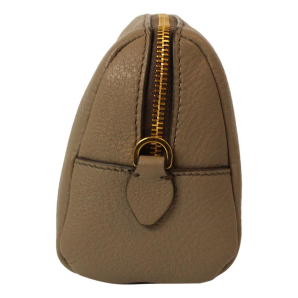 Prada Vitello Daino Argilla Grey Leather Cosmetic Pouch in Argilla Grey, authentic new handbag, image 6