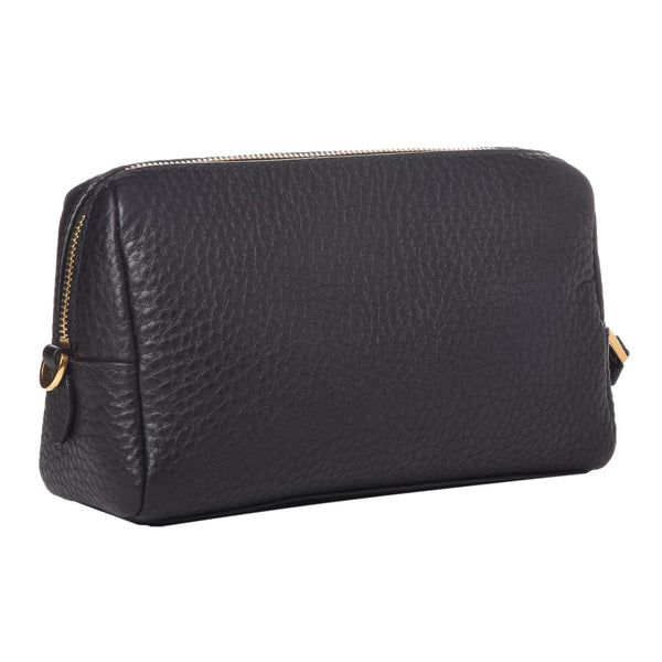 Prada Vitello Daino Black Leather Cosmetic Pouch in Black, authentic new handbag, image 2