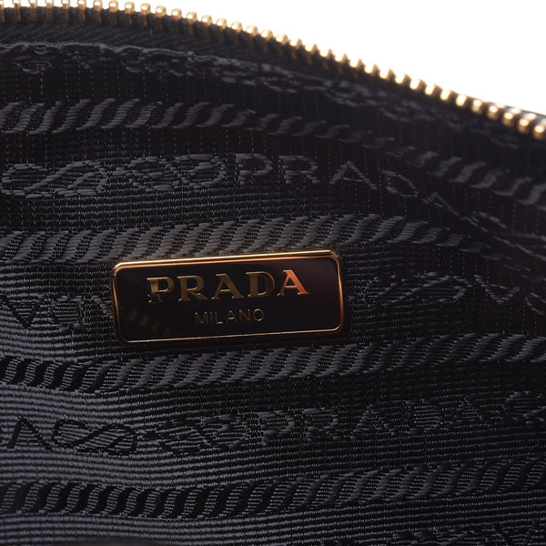 Prada Vitello Daino Black Leather Cosmetic Pouch in Black, authentic new handbag, image 5
