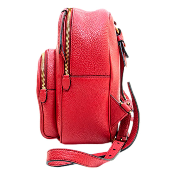 Prada Vitello Daino Red Leather Convertible Backpack in Red, authentic pre-loved handbag, image 3