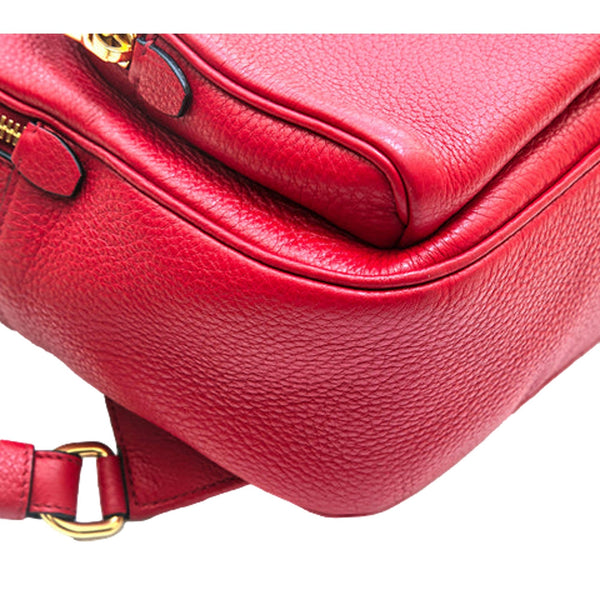 Prada Vitello Daino Red Leather Convertible Backpack in Red, authentic pre-loved handbag, image 6
