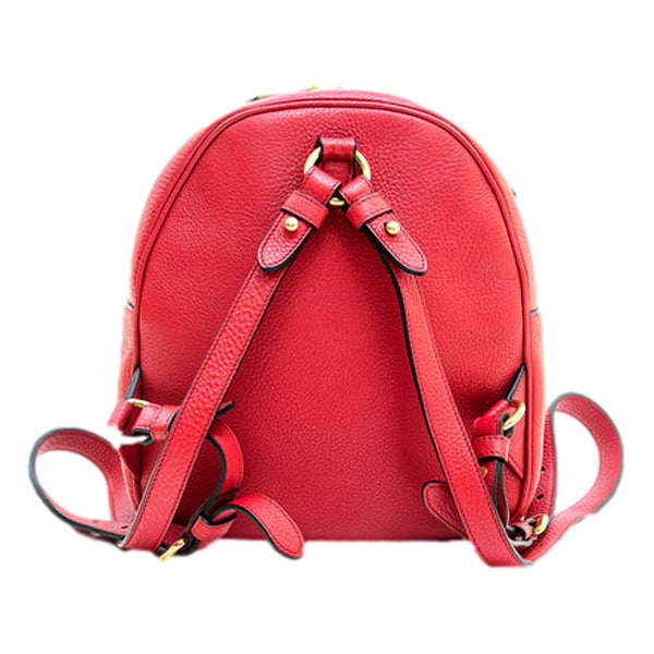 Prada Vitello Daino Red Leather Convertible Backpack in Red, authentic pre-loved handbag, image 2