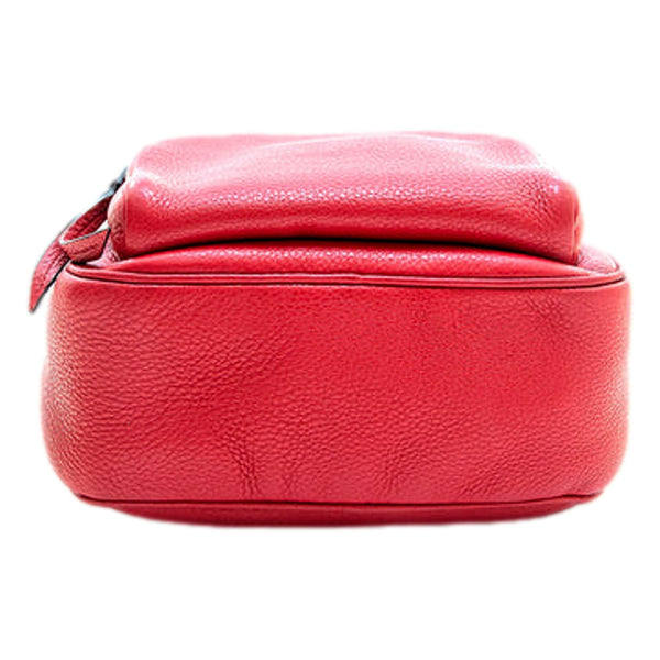 Prada Vitello Daino Red Leather Convertible Backpack in Red, authentic pre-loved handbag, image 5
