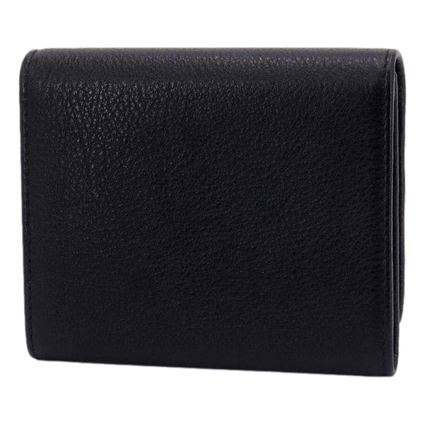 Prada Vitello Grain Black Trifold Compact Wallet Leather Logo Plaque in Black, authentic new wallet, image 4