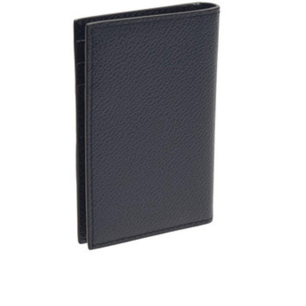 Prada Vitello Grain Blue Leather Triangle Logo Vertical Bifold Wallet in Baltico Blue, authentic new wallet, image 2