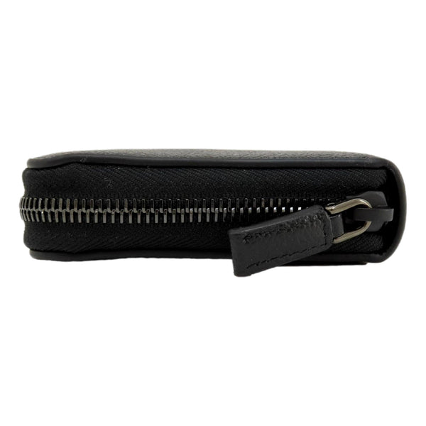 Prada Vitello Grain Long Black and Grey Zip Around Continental Wallet in Black Mercurio Grey, authentic new wallet, image 4