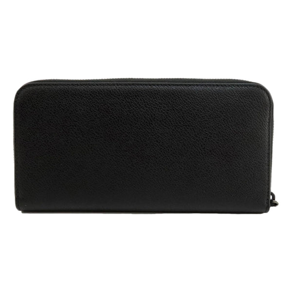 Prada Vitello Micro Grain Long Black Zip Around Continental Wallet Triangle Logo – hardware detail 6
