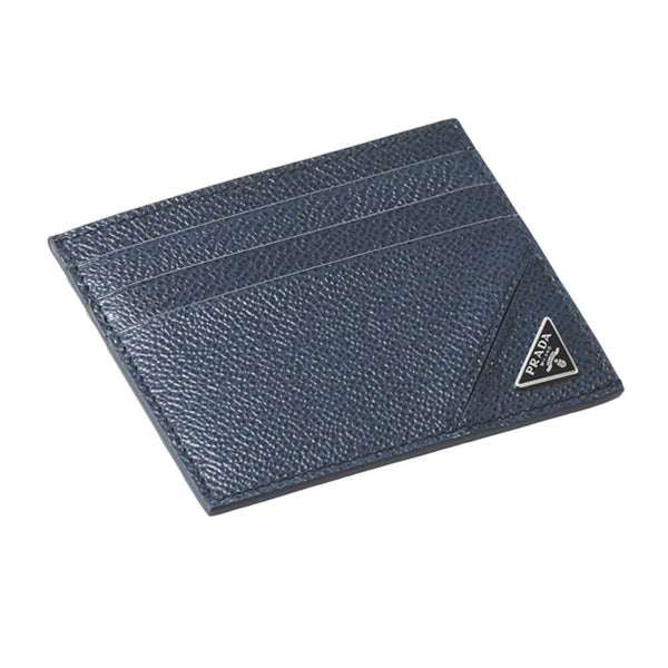 Prada Vitello Micro Grain Navy Triangle Logo Cardholder Wallet in Navy, authentic new wallet, image 6