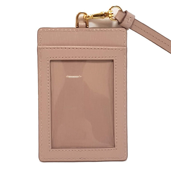 Prada Vitello Move Beige Leather Logo Plaque Lanyard Cardholder Wallet in Beige, authentic new wallet, image 5