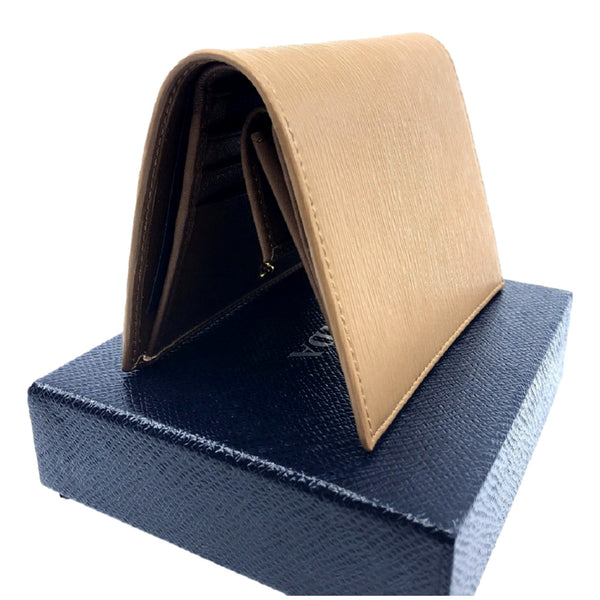 Prada Vitello Move Cipria Beige Leather Bifold Snap Wallet in Cipria Beige, authentic new wallet, image 5