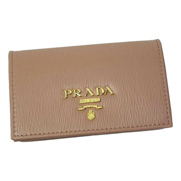 Prada Vitello Move Mini Cardholder Wallet Cipria Beige Leather in Cipria Beige, authentic new wallet, image 1