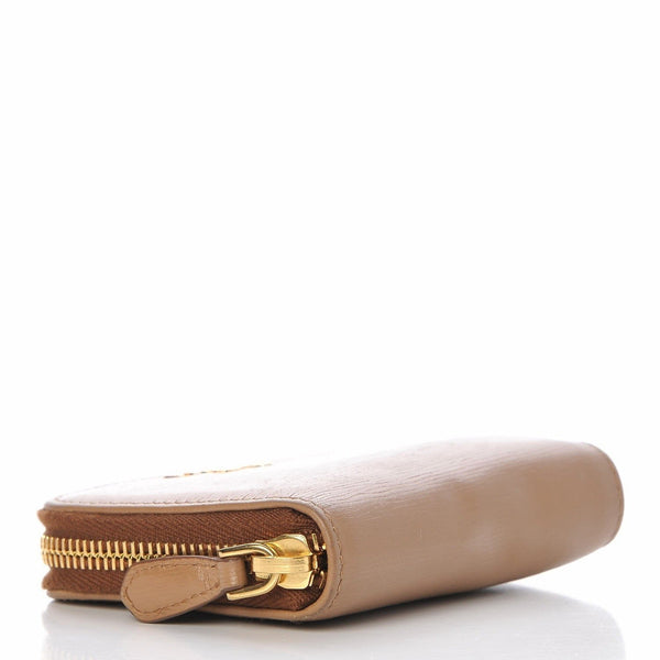 Prada Vitello Move Cipria Beige Leather Zip Around Wallet in Cipria Beige, authentic new wallet, image 3