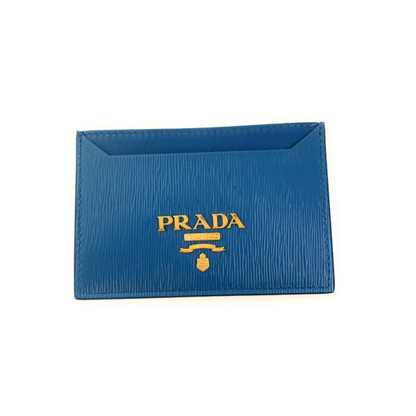 Prada Vitello Move Cobalt Blue Leather Small Card Case Wallet in Blue, authentic new wallet, image 3