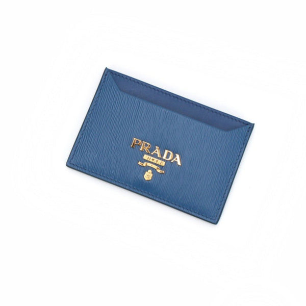 Prada Vitello Move Cobalt Blue Leather Small Card Case Wallet in Blue, authentic new wallet, image 2