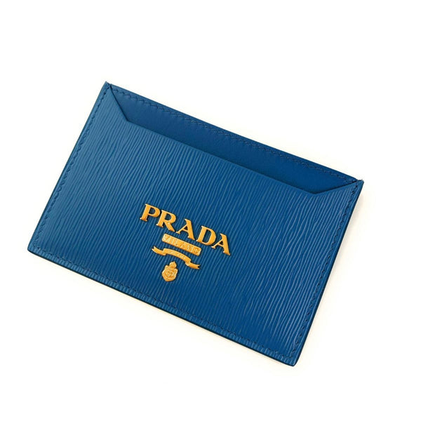 Prada Vitello Move Cobalt Blue Leather Small Card Case Wallet in Blue, authentic new wallet, image 1
