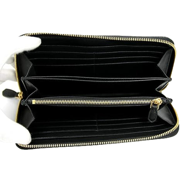 Prada Vitello Move Nero Black Leather Zip Around Long Wallet Gold Triangle Logo in Nero Black, authentic new wallet, image 4