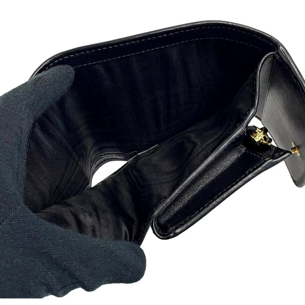 Prada Vitello Move Nero Black Trifold Coin Zipper Snap Card Holder Wallet in Black, authentic new wallet, image 5