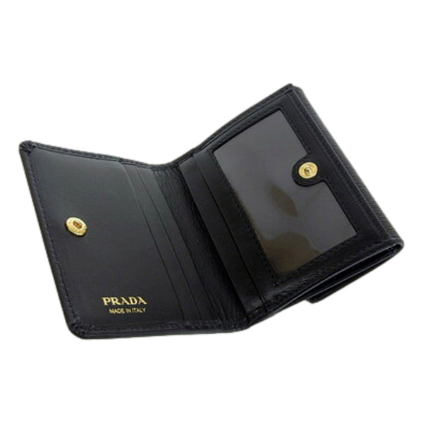 Prada Vitello Move Nero Black Trifold ID Holder Snap Wallet in Black, authentic new wallet, image 5