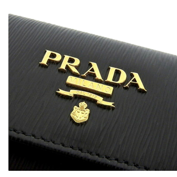Prada Vitello Move Nero Black Trifold ID Holder Snap Wallet in Black, authentic new wallet, image 6
