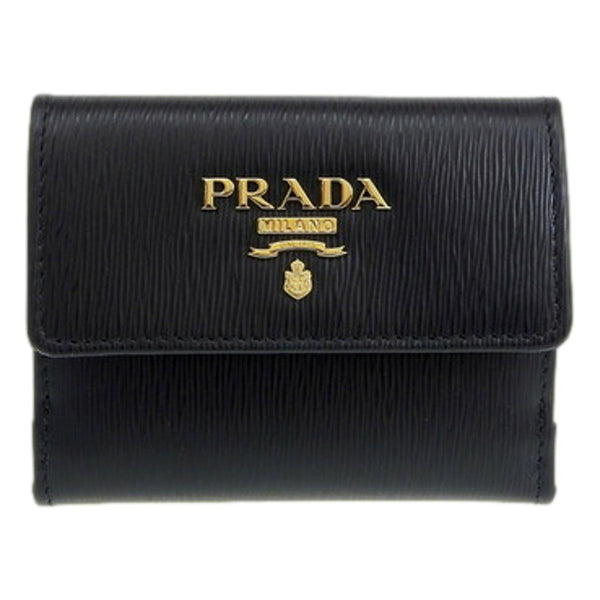 Prada Vitello Move Nero Black Trifold ID Holder Snap Wallet in Black, authentic new wallet, image 3