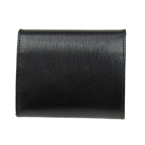 Prada Vitello Move Trifold Compact Wallet Black Leather Triangle Plaque – detail view 3