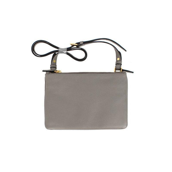 Prada Vitello Phenix Argilla Gray Leather Logo Plaque Crossbody Bag — photo 8