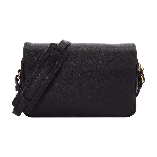 Prada Vitello Phenix Black Leather Flap Crossbody Bag in Black, authentic new handbag, image 2