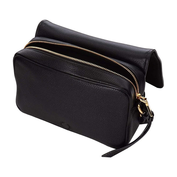Prada Vitello Phenix Black Leather Flap Crossbody Bag in Black, authentic new handbag, image 4